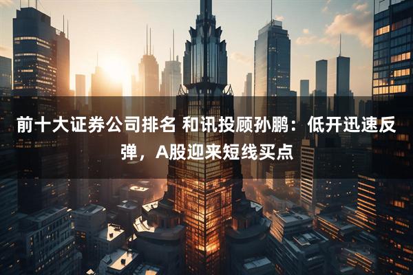 前十大证券公司排名 和讯投顾孙鹏：低开迅速反弹，A股迎来短线买点
