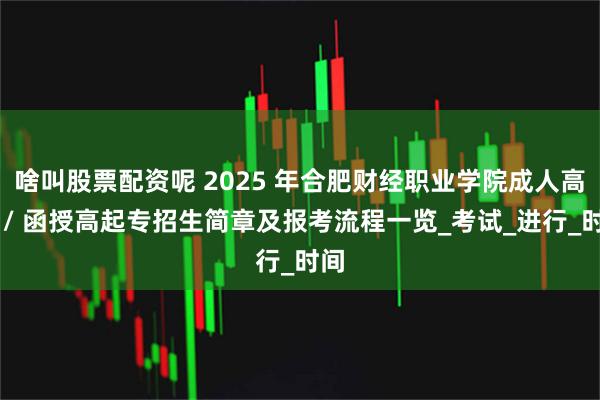 啥叫股票配资呢 2025 年合肥财经职业学院成人高考 / 函授高起专招生简章及报考流程一览_考试_进行_时间
